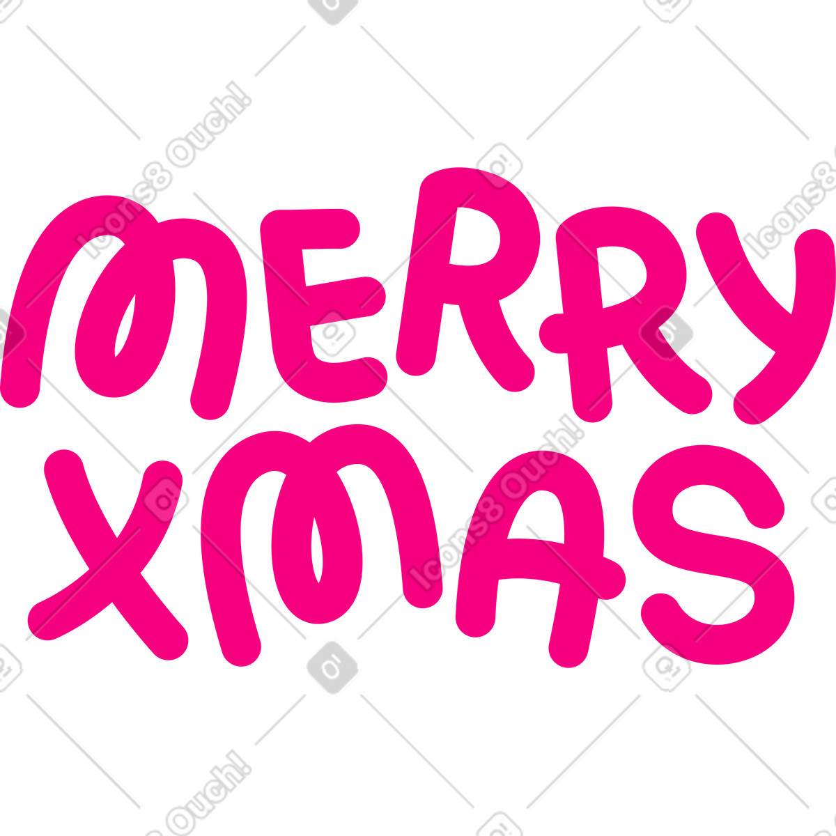 Lettering merry xmas text illustration in Giggle style download in PNG, SVG