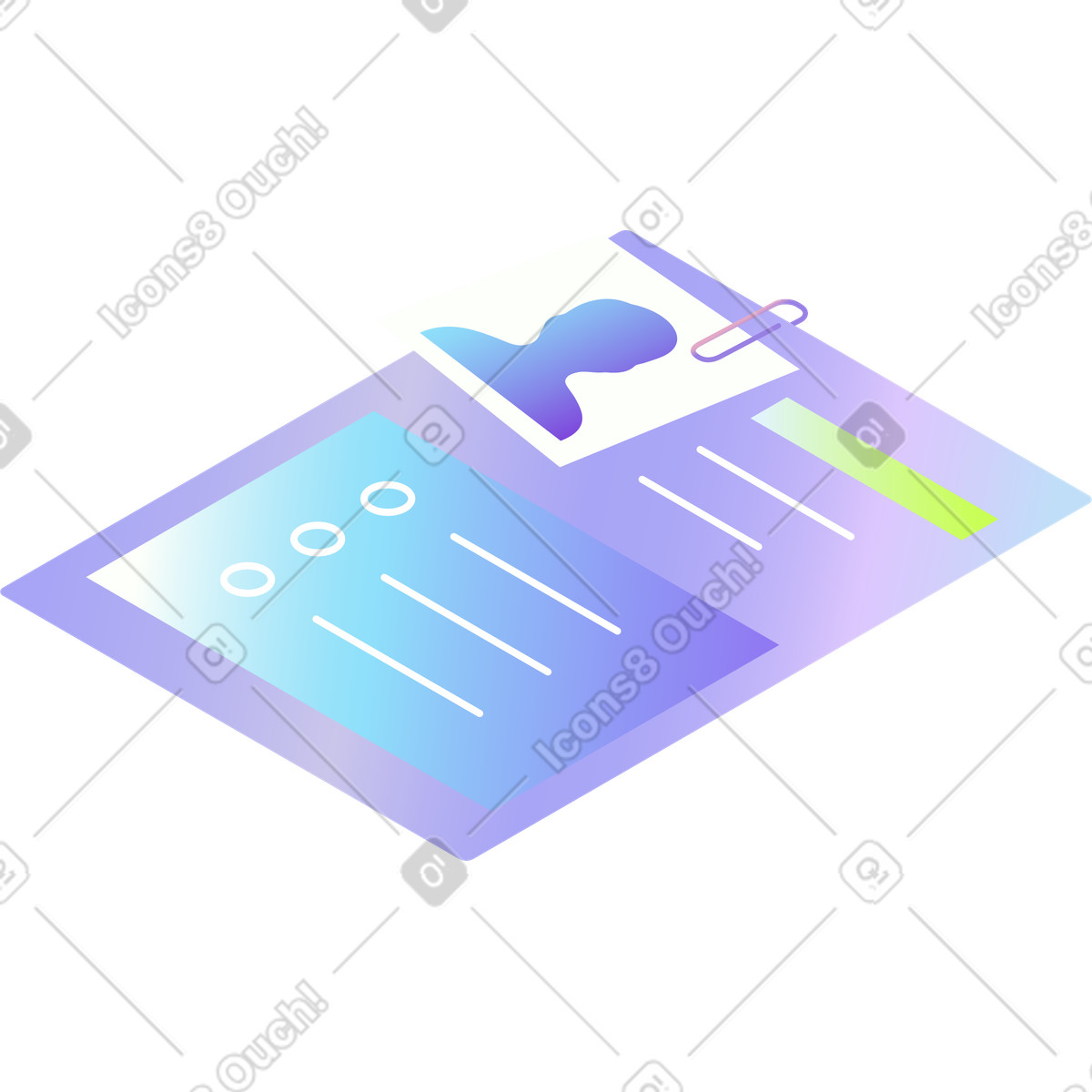 Man resume illustration in Isotech style download in PNG, SVG