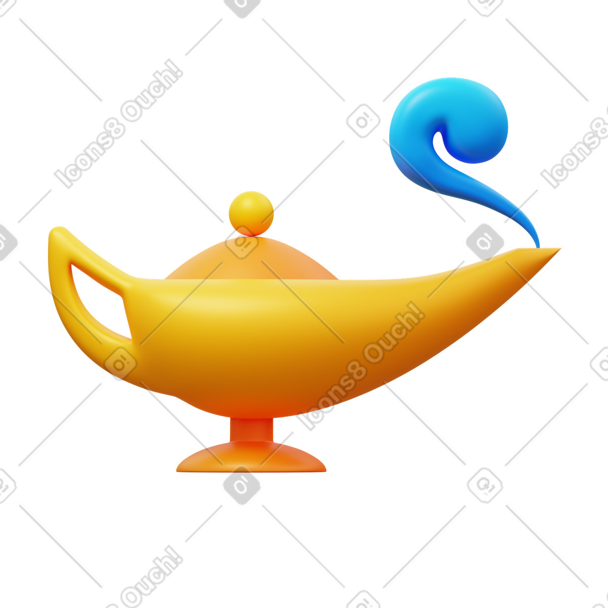 下载 3D Fluency 风格的 Genie lamp 插画，支持 PNG、SVG 格式