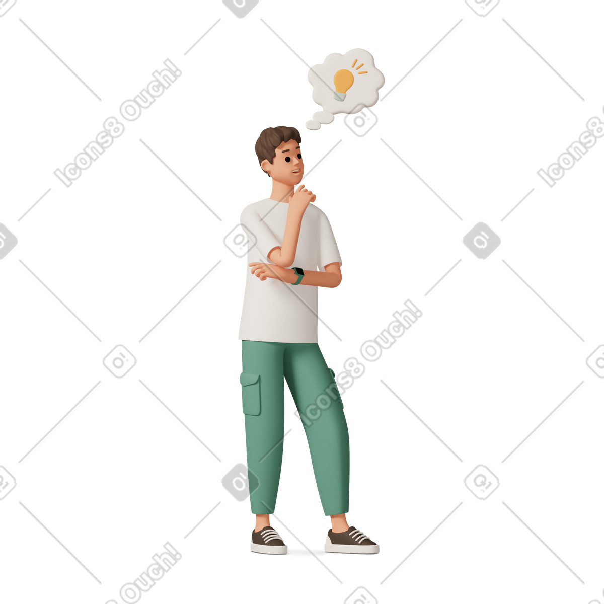 下载 3D Casual life 风格的 Man with speech bubble 插画，支持 PNG、SVG 格式