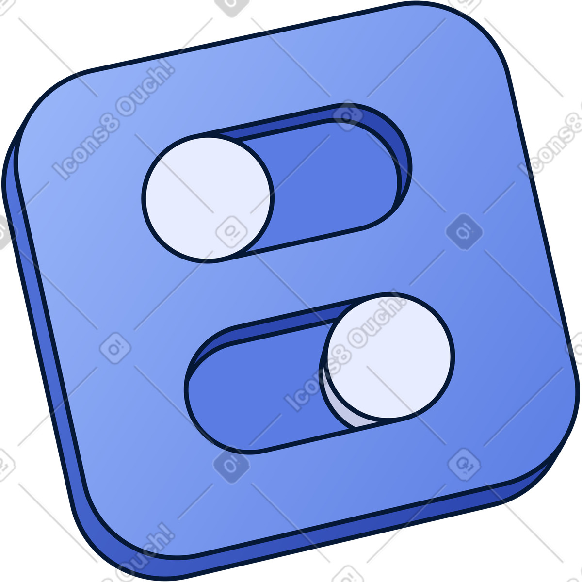 Control panel icon indicating system settings management and feature activation illustration in Neat style download in PNG, SVG