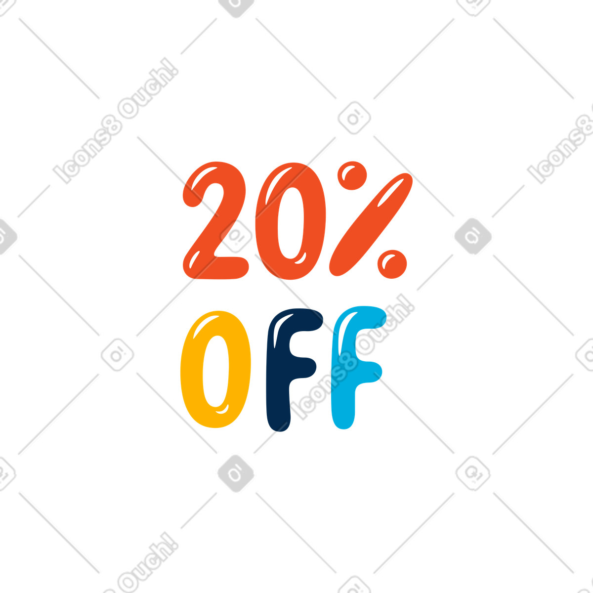 Flame スタイルの Twenty percent off のイラストをPNG、SVG形式でダウンロード