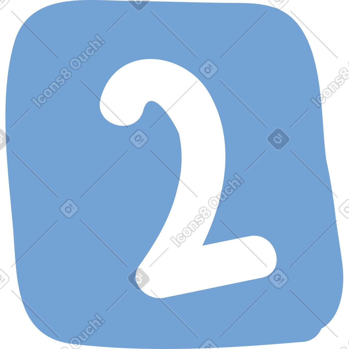 Pluto 스타일의 Number two 일러스트레이션 PNG, SVG 다운로드