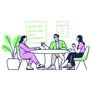 A support group meeting is taking place in a well-lit room. A large round table is centered in the space, surrounded by a diverse group of individuals. Each person is seated and actively engaged in sharing their experiences with elbow pain. One man with glasses is speaking animatedly, while a woman with long hair listens intently, nodding in understanding. A notepad and pen are placed in front of each member for taking notes. On the wall behind them, a whiteboard has a list of discussion topics written in clear letters. A plant sits in the corner, adding a touch of life to the environment. The atmosphere reflects a sense of community and support among the attendees.