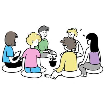 A group of teenagers sitting in a circle, engaging in a therapy session