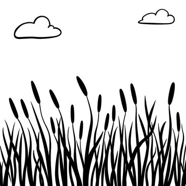 A field of tall grass swaying elegantly in the breeze, with each blade catching the soft movement of the wind. The grass is densely packed, creating a lush and textured landscape. Above it, a bright sky stretches endlessly, with a few fluffy clouds drifting leisurely. The scene captures the tranquility of nature, emphasizing the harmony between the grass and the gentle wind.