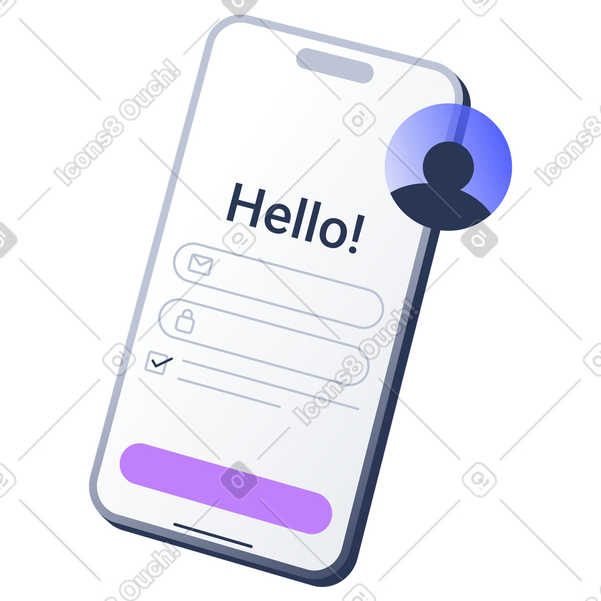 App Onboarding and Sign-In, Mobile User Login Screen, Smartphone Registration Interface illustration in PNG, SVG