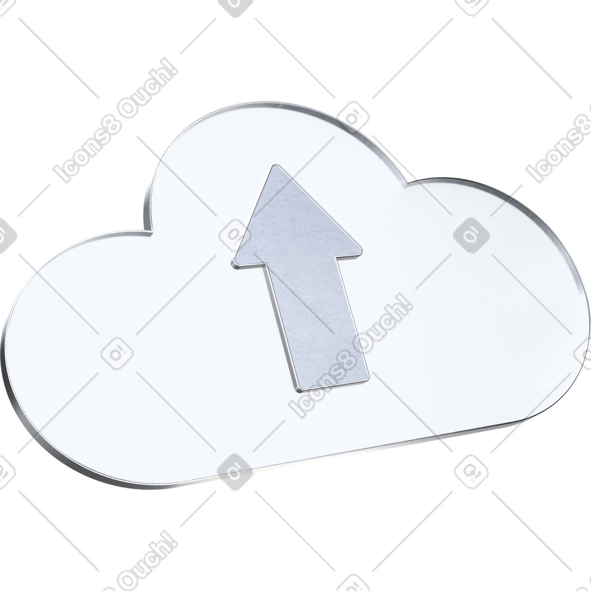 Cloud sync symbol, saas storage solution, secure file upload illustration in 3D Pro style download in PNG, SVG