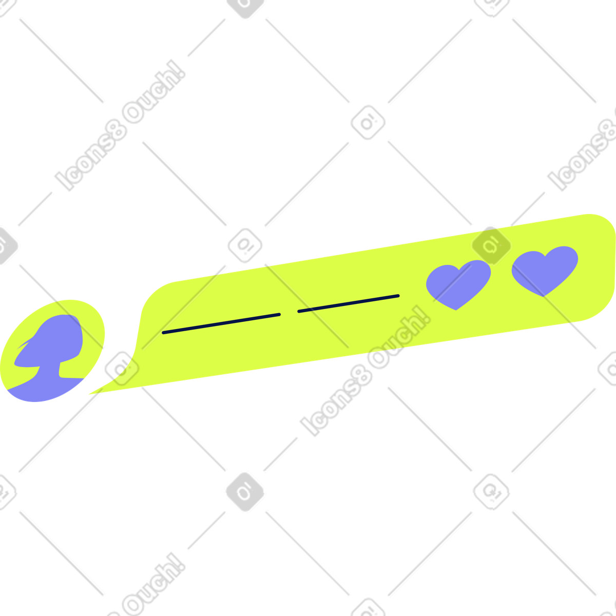Ilustração de Bolha fala com corações em no estilo Glow para baixar em PNG, SVG