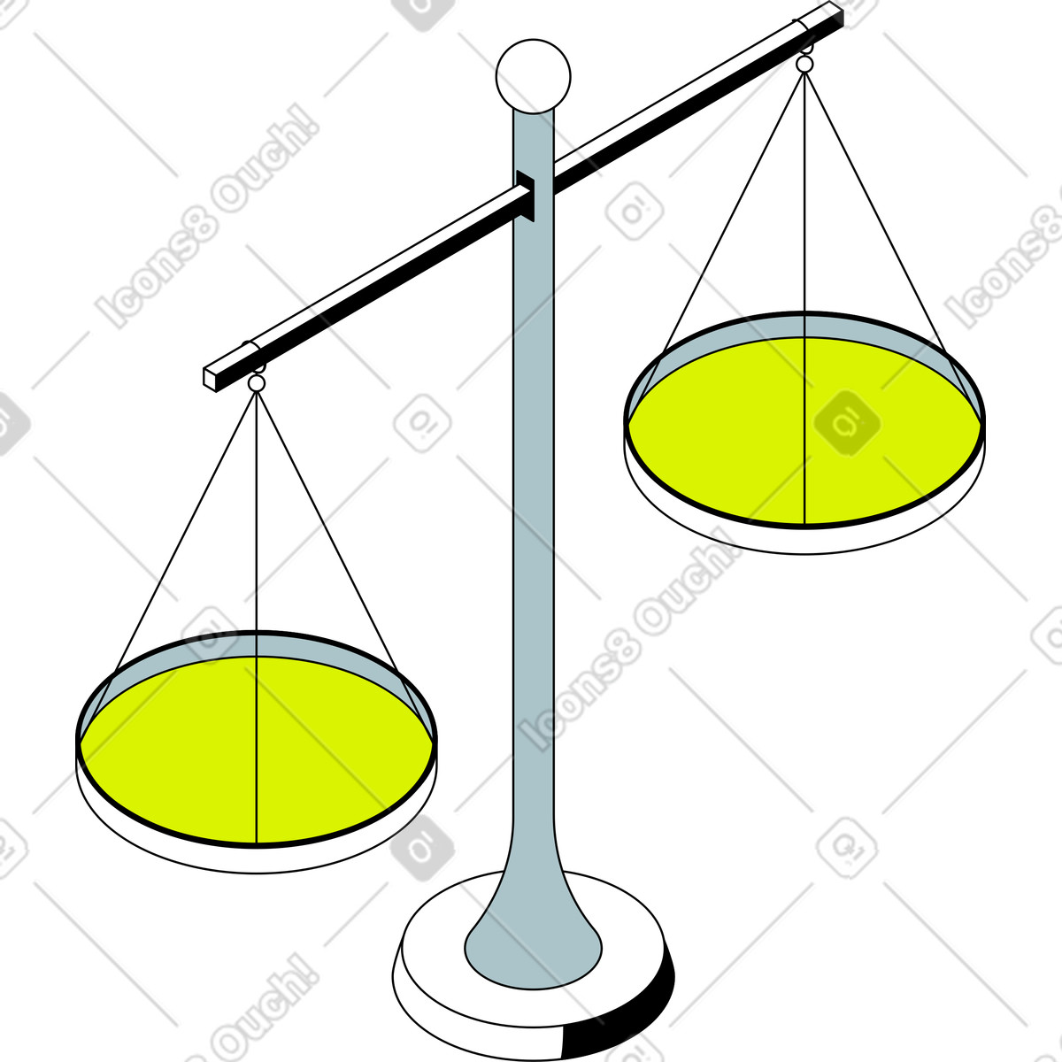 Illustration Balance de la justice dans le style Isometric à télécharger aux formats PNG, SVG
