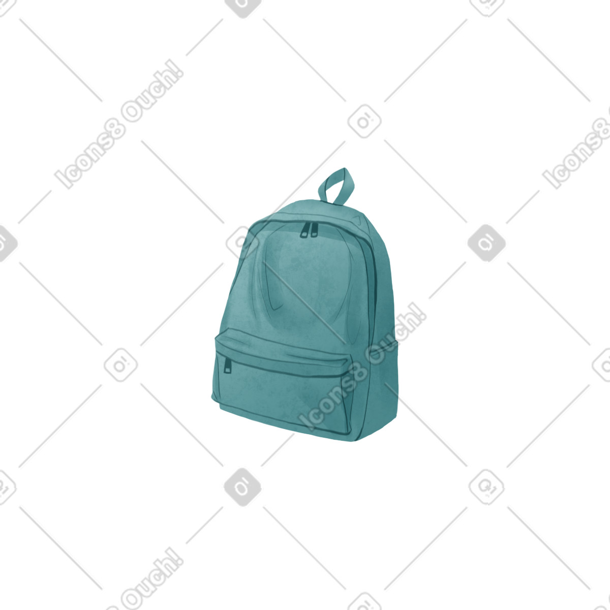 Türkiser rucksack-Illustration im Lifestyle-Stil als Download in PNG, SVG