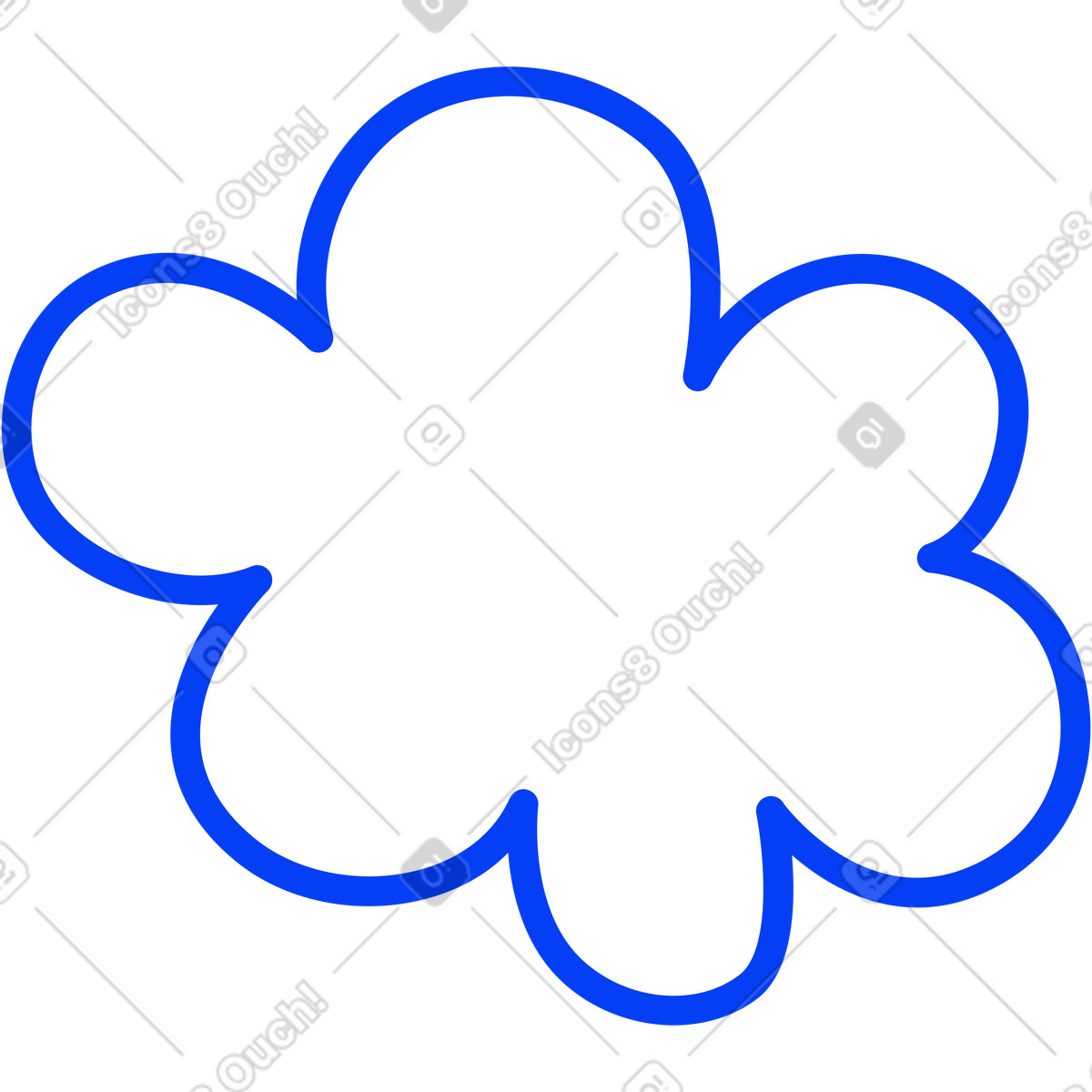 Ilustración Nube media en estilo Buddy a descargar en PNG y SVG