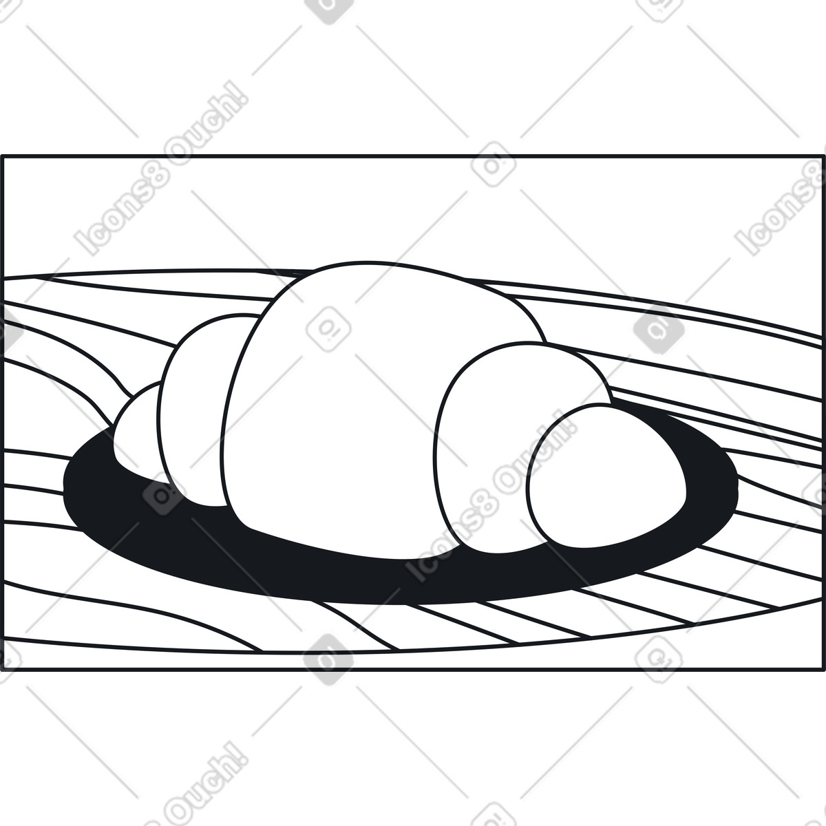 Illustration Croissant sur une assiette dans le style Breeze à télécharger aux formats PNG, SVG