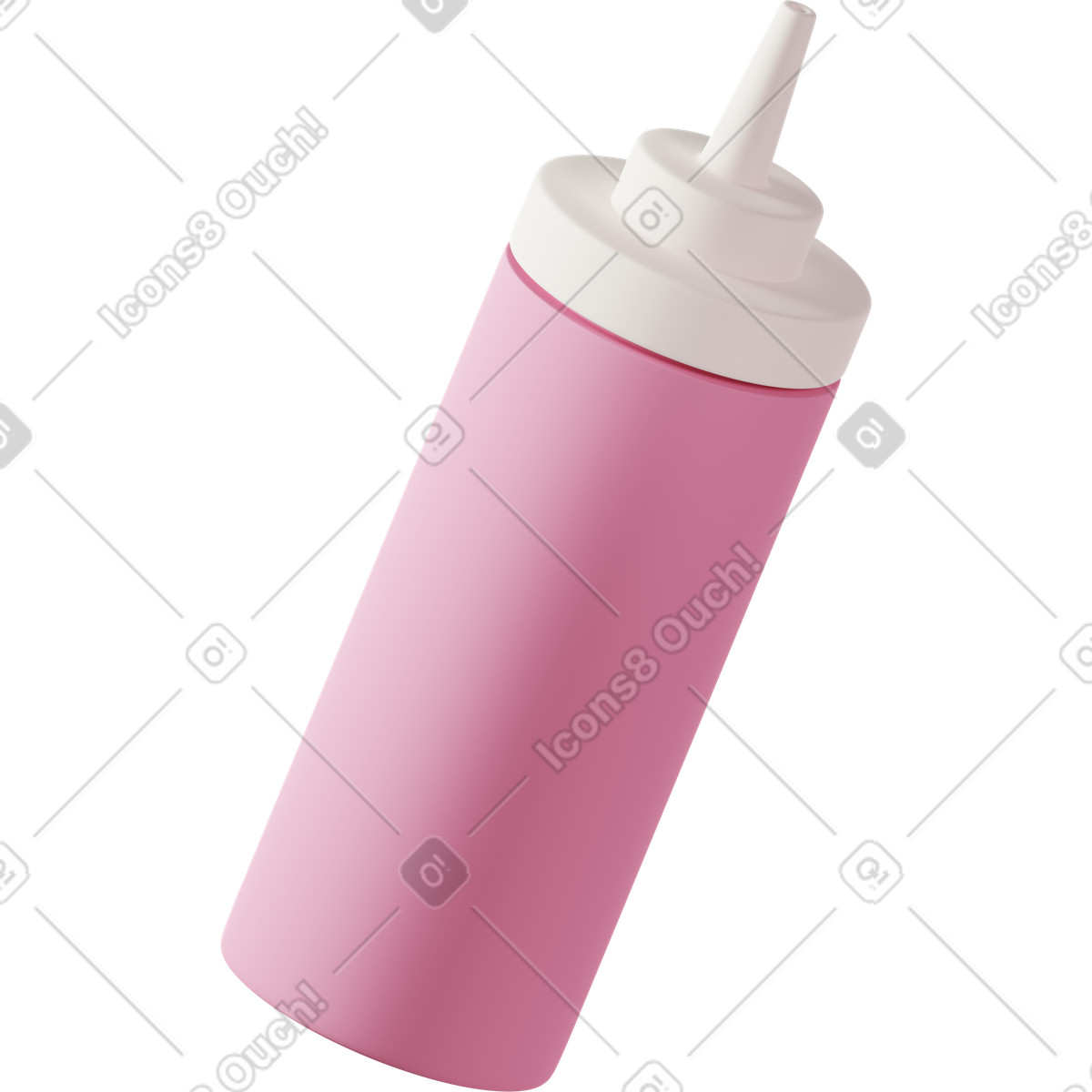 Ilustração de Pink ketchup bottle em no estilo 3D Casual life para baixar em PNG, SVG