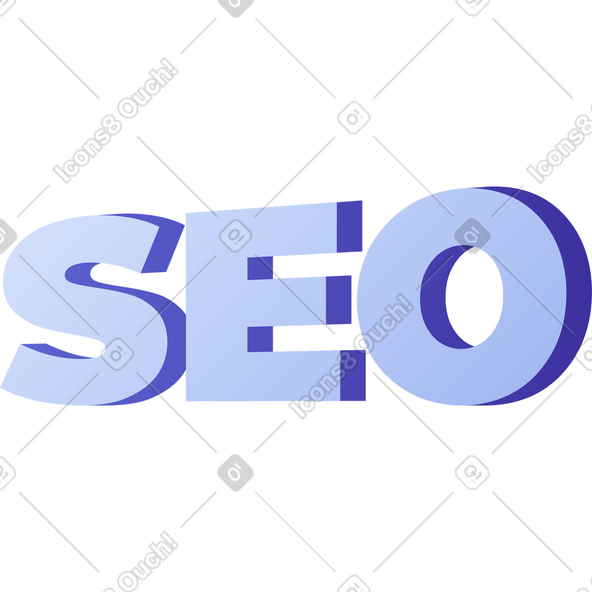 Ilustración Texto de seo letras en estilo Levels a descargar en PNG y SVG