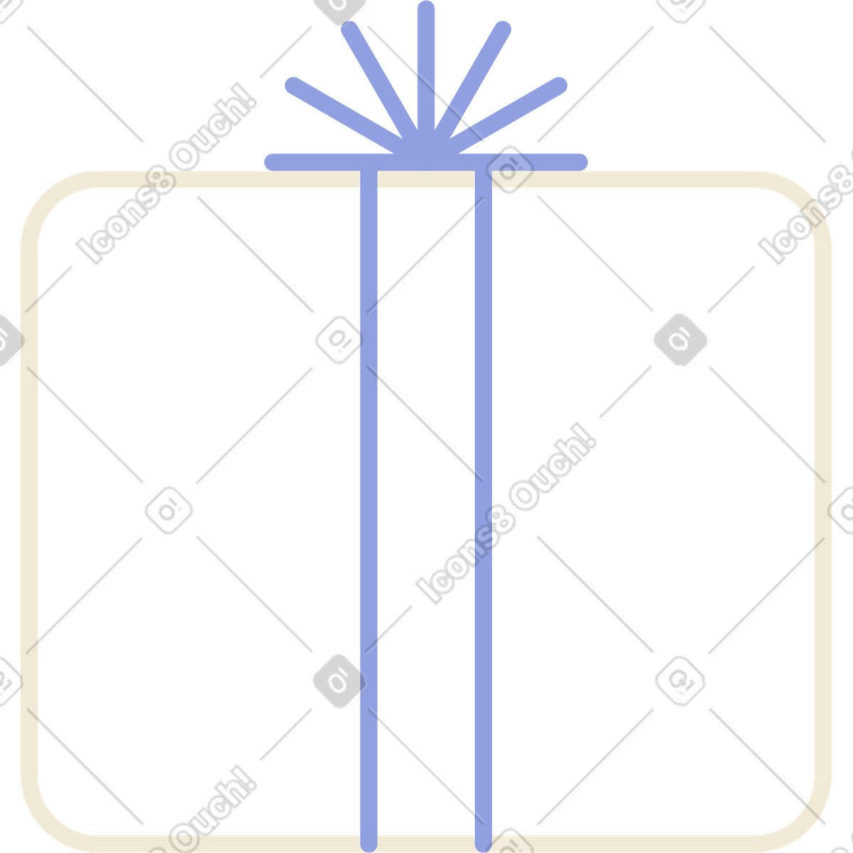 Ilustración Caja con cinta azul en estilo Juicy a descargar en PNG y SVG