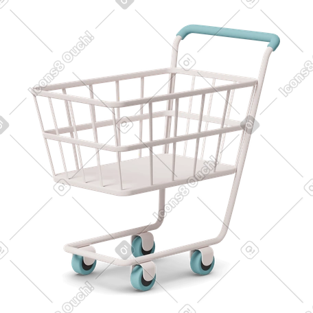 3D Shopping cart illustrazione in stile Attività commerciale Casual life scarica in PNG, SVG