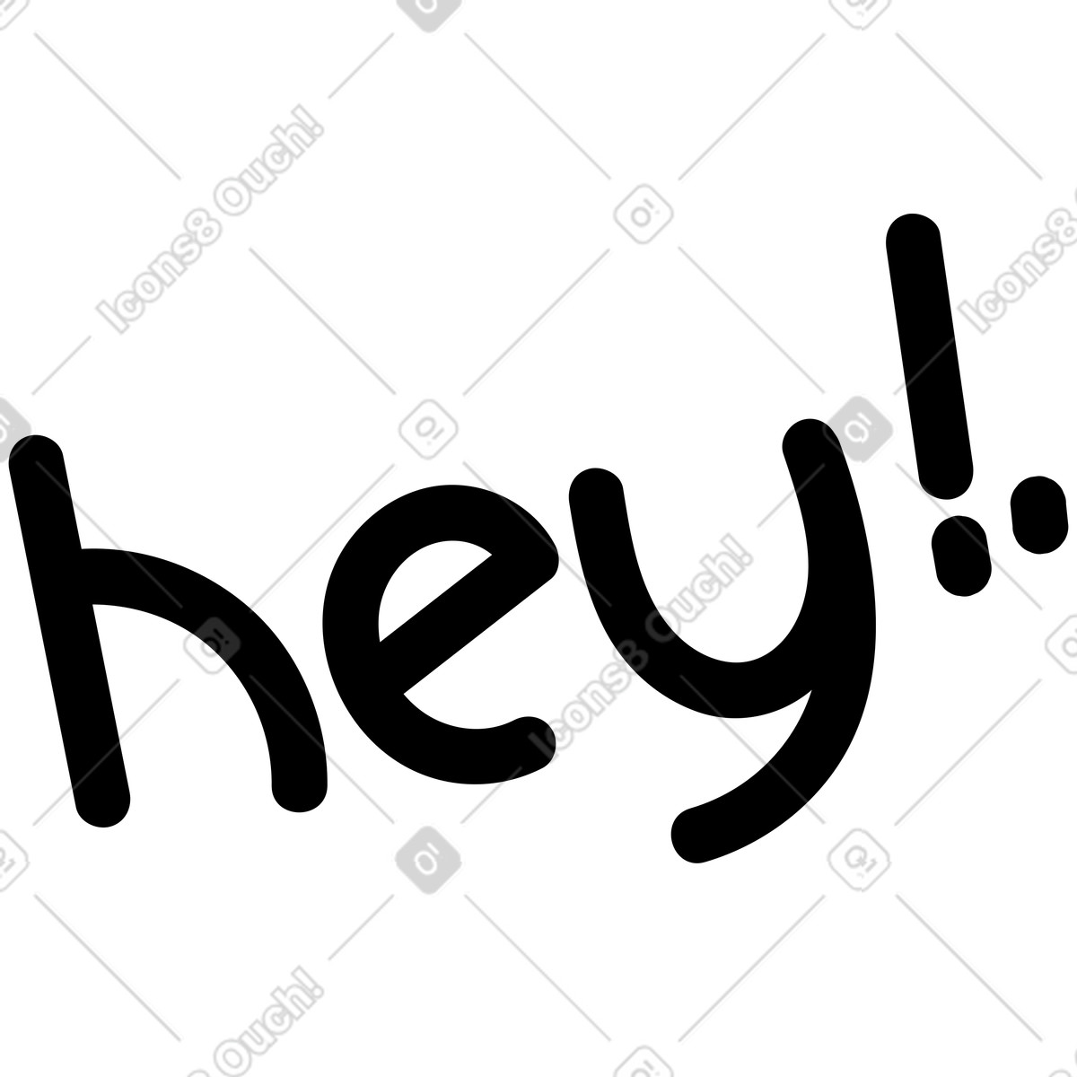 Scritta ehi! illustrazione in stile Jelly scarica in PNG, SVG