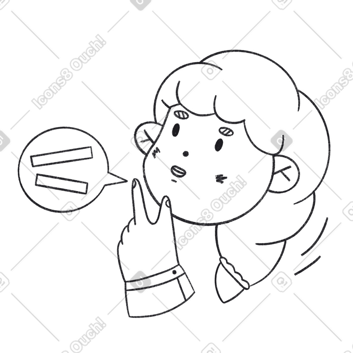 Contemplating and talking, Problem solving sharing opinion illustrazione in stile Bonbon Line scarica in PNG, SVG