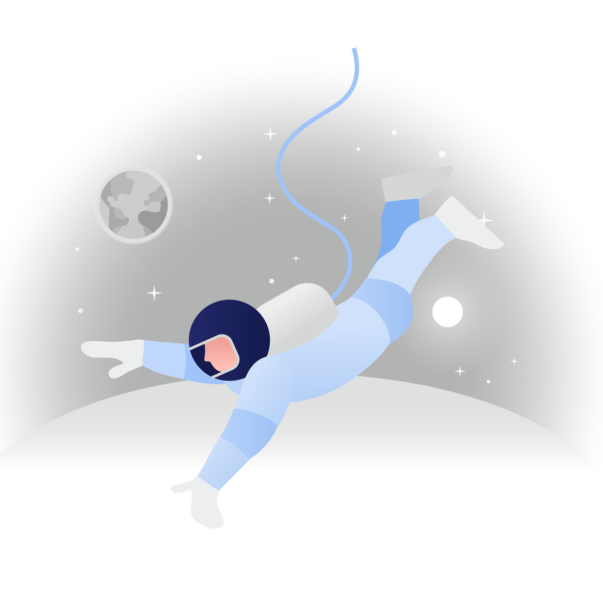 Ilustración Astronaut in the space en estilo Fogg a descargar en PNG y SVG