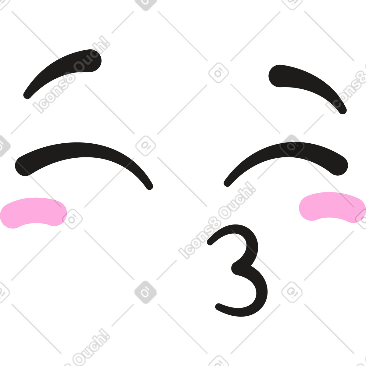 Emozione del bacio illustrazione in stile Moji scarica in PNG, SVG