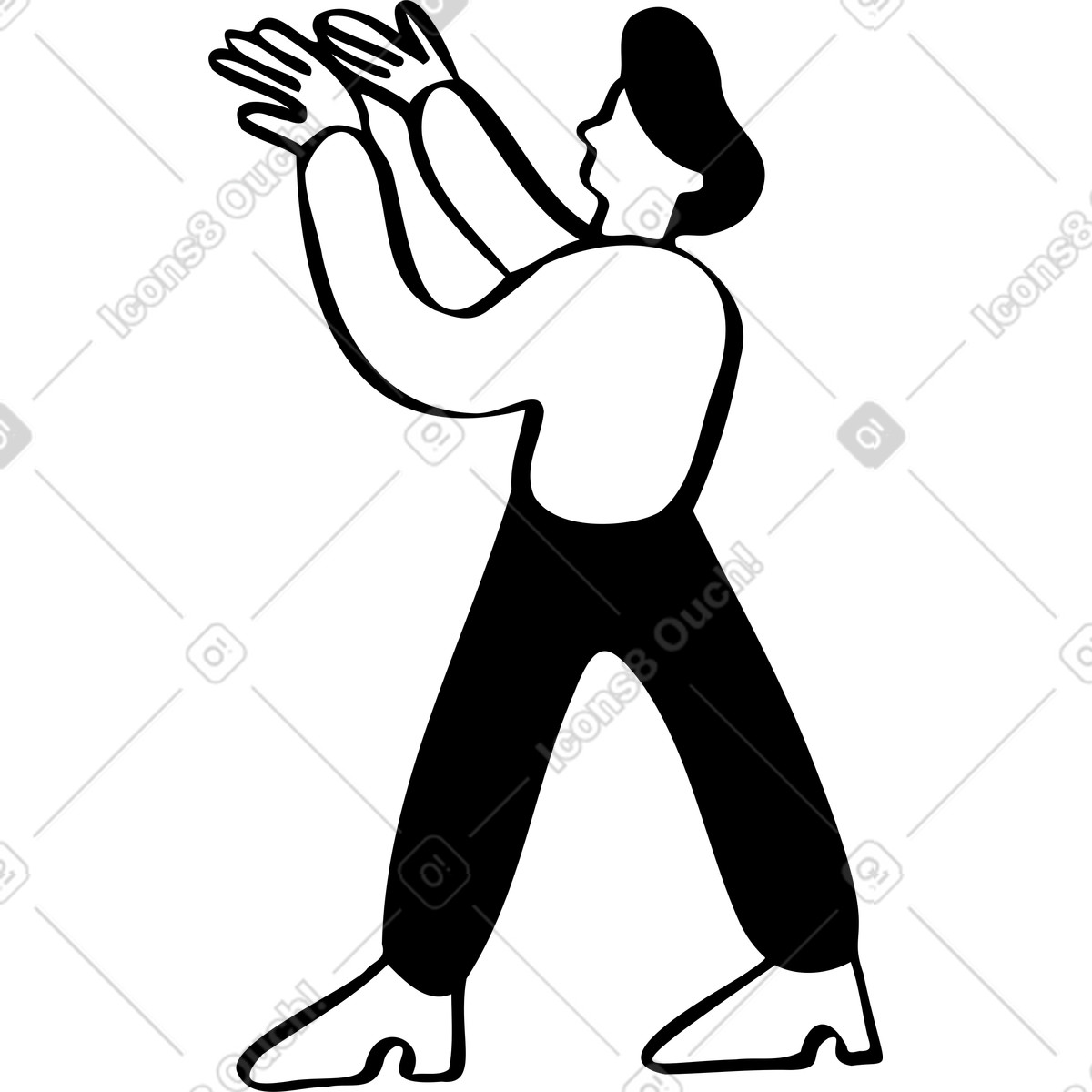 Man catching something illustration in Journal style download in PNG, SVG