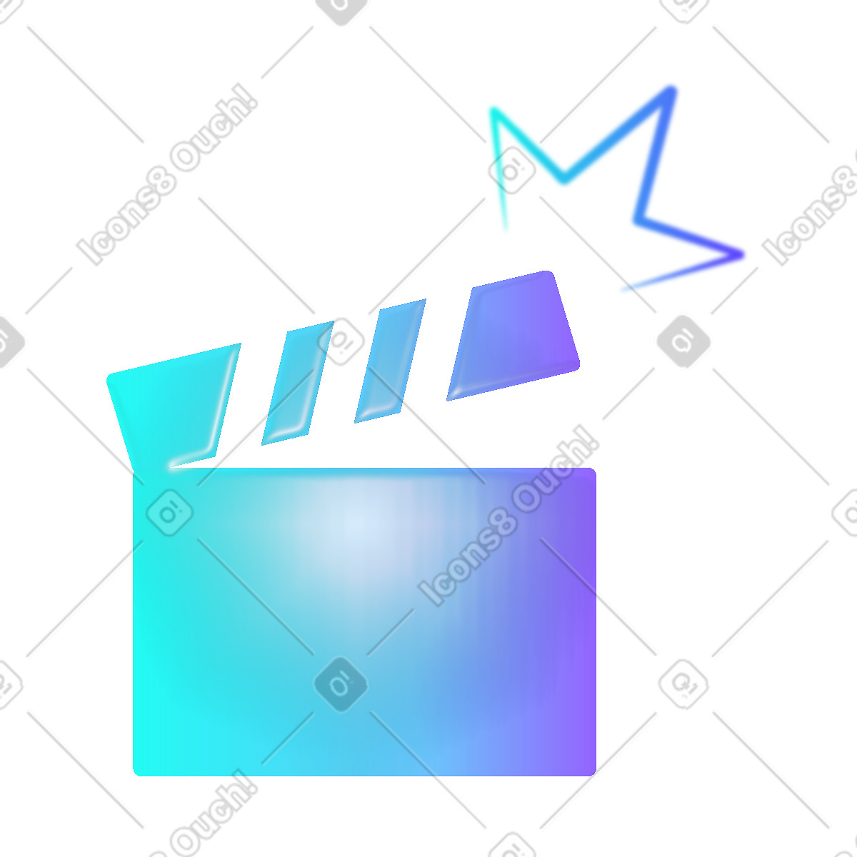 Pure スタイルの カチンコ のイラストをPNG、SVG形式でダウンロード