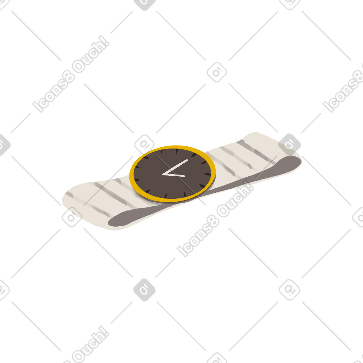 Wristwatches with metal bracelet-Illustration im Ikigai-Stil als Download in PNG, SVG