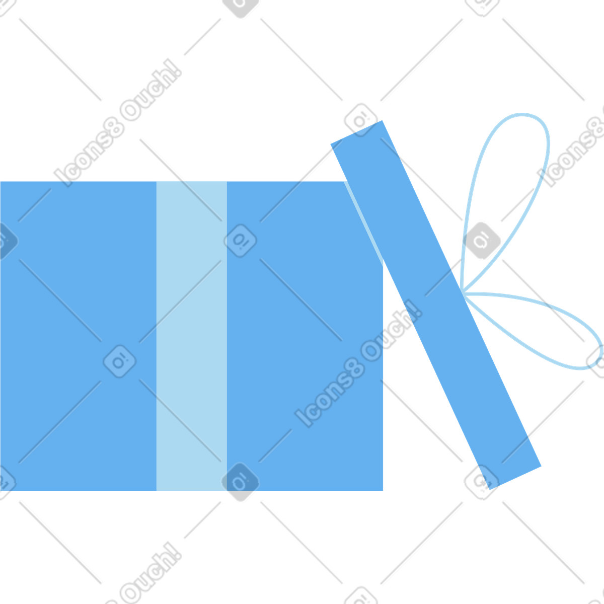 Ilustración Caja azul para regalo en estilo Sammy a descargar en PNG y SVG