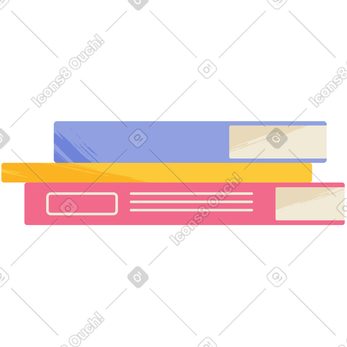 Ilustração de Livros em no estilo Juicy para baixar em PNG, SVG