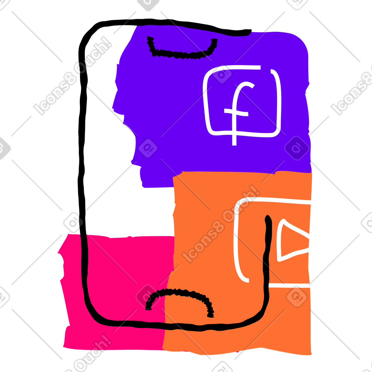 Abstract social media icons collage, Online engagement and communication illustrazione in stile Puzzle scarica in PNG, SVG