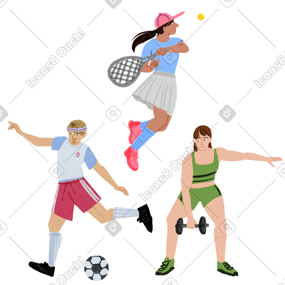 People competing in different sports illustration Public style download PNG, SVG