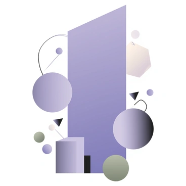 An abstract representation of the MetLife building using geometric shapes