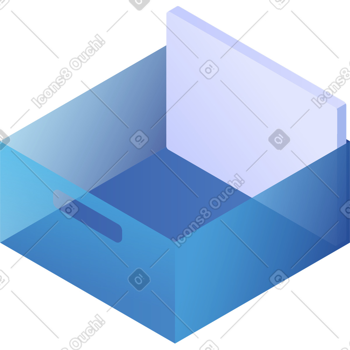 Ilustração de File box storage container with single document folder inside em no estilo Quantum para baixar em PNG, SVG