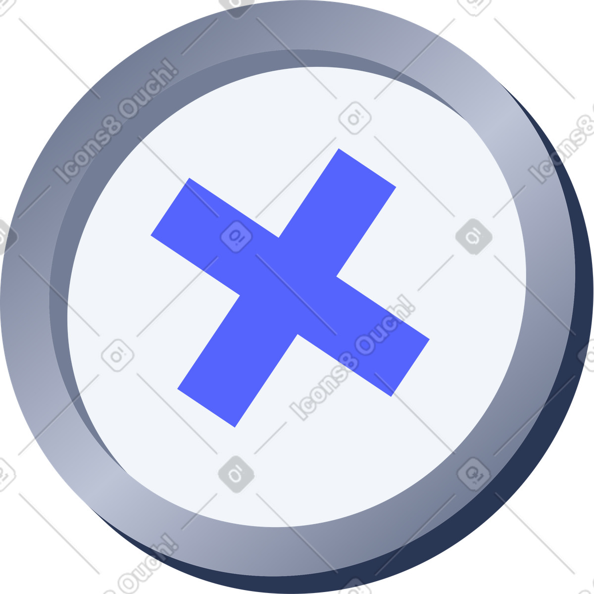 Illustration Icône arrondie fermée dans le style Lucent à télécharger aux formats PNG, SVG