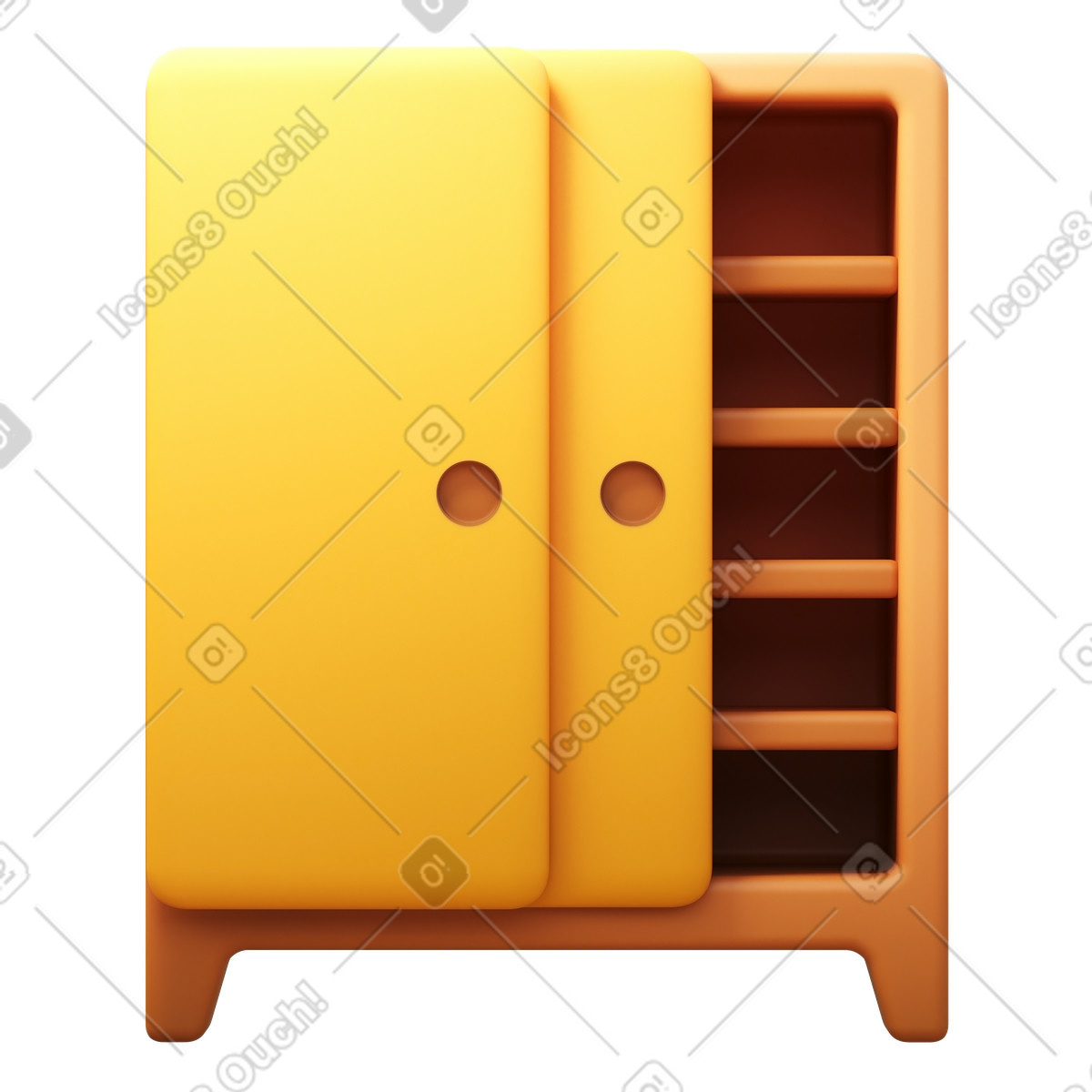 Sliding door closet illustration in 3D Fluency style download in PNG, SVG