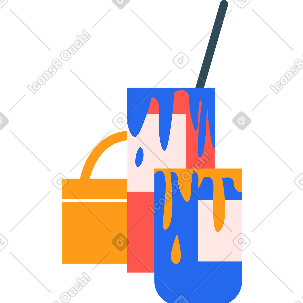 Ilustración Bote de pintura en estilo Kingdom a descargar en PNG y SVG