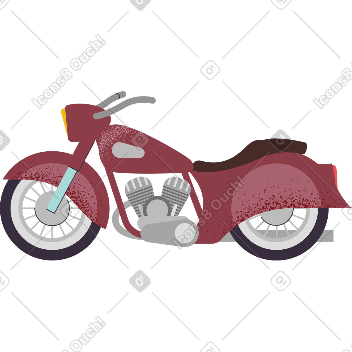 Ilustração de Motocicleta em no estilo Pale para baixar em PNG, SVG