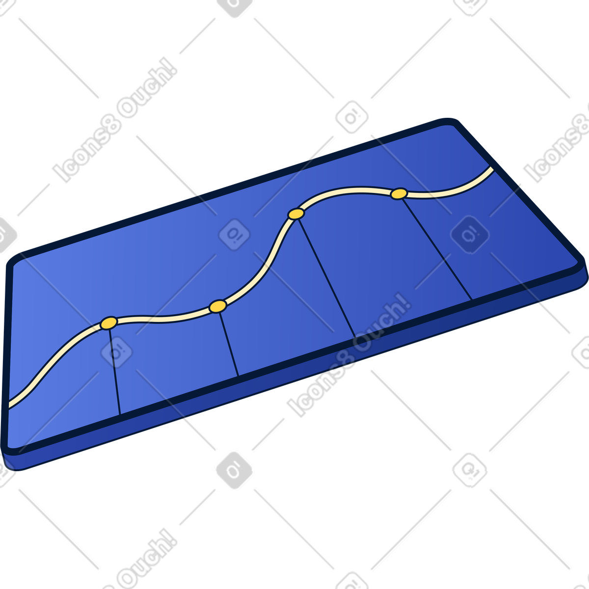 Tablet with graph illustration in PNG, SVG