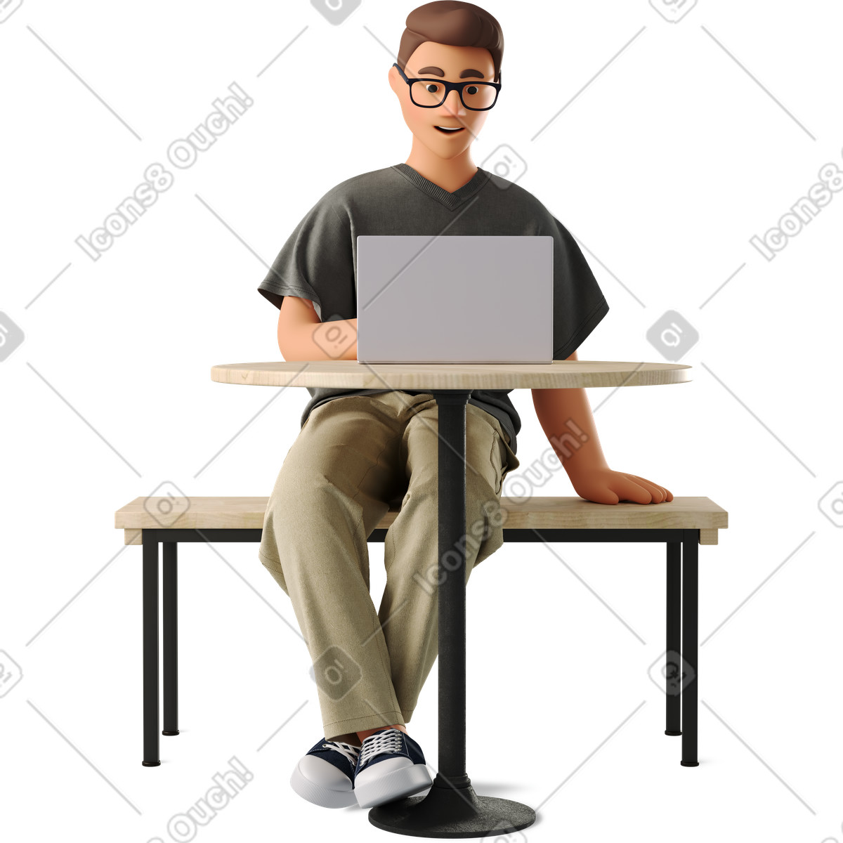 Man working at a bar table illustration vector clipart graphics