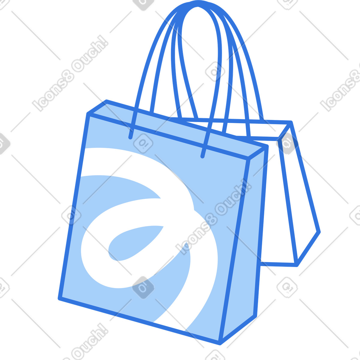 Shopping bags illustration in Sky style download in PNG, SVG