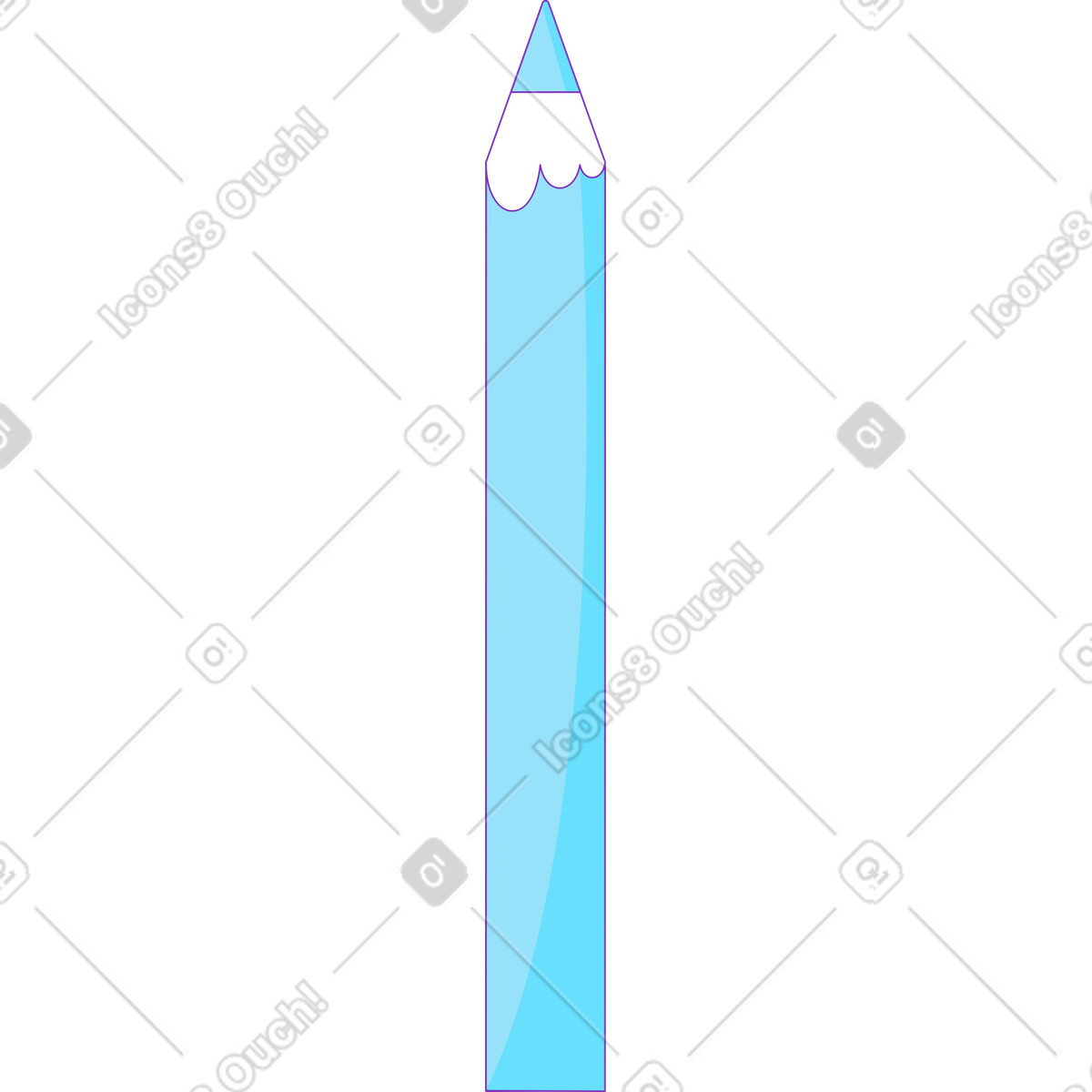 Grande matita blu illustrazione in stile Elastic scarica in PNG, SVG