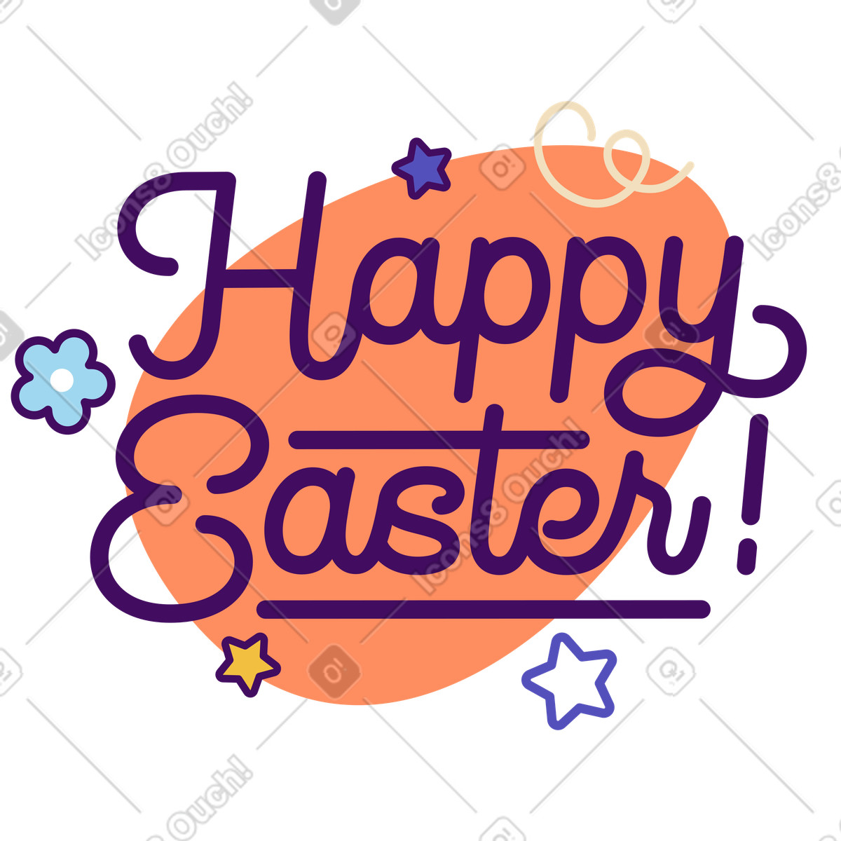 下载 Simplistic 风格的 Decorative Easter holiday greeting message, card 插画，支持 PNG、SVG 格式