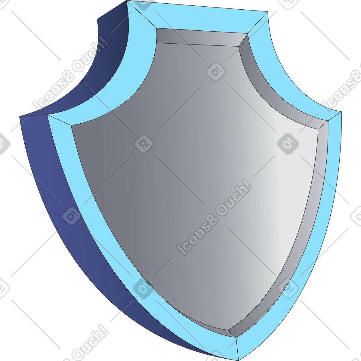 Protective shield illustration in Kit style download in PNG, SVG