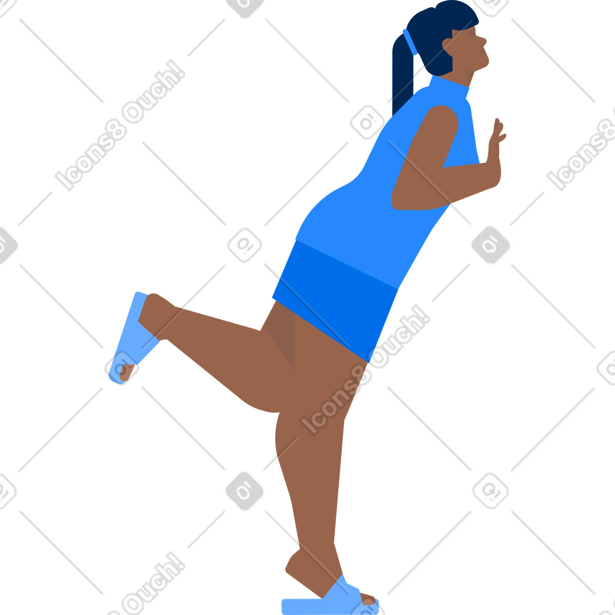 Illustration La femme se tient sur une jambe pointe des pieds dans le style Urban à télécharger aux formats PNG, SVG