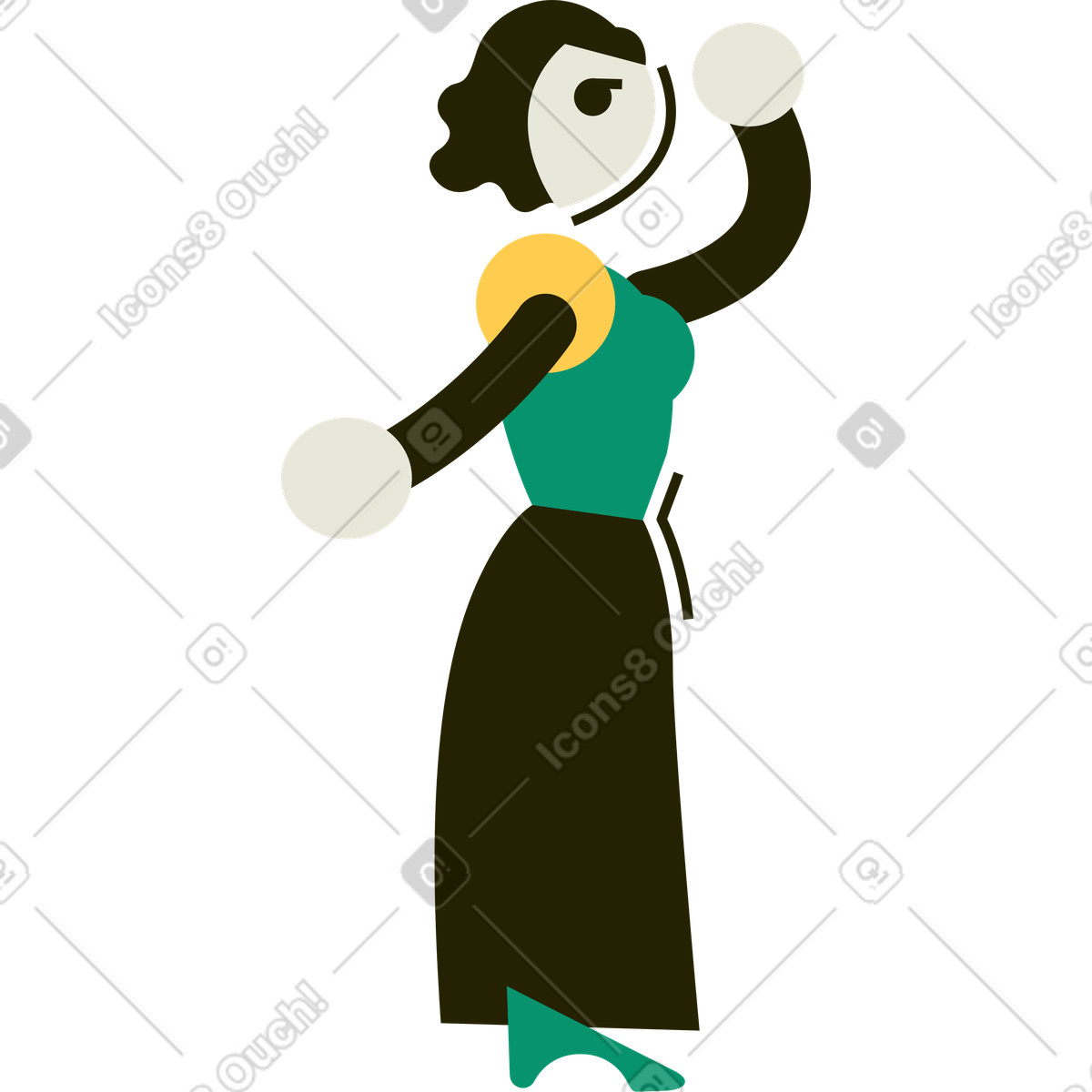 Ilustración Mujer en estilo Spot a descargar en PNG y SVG