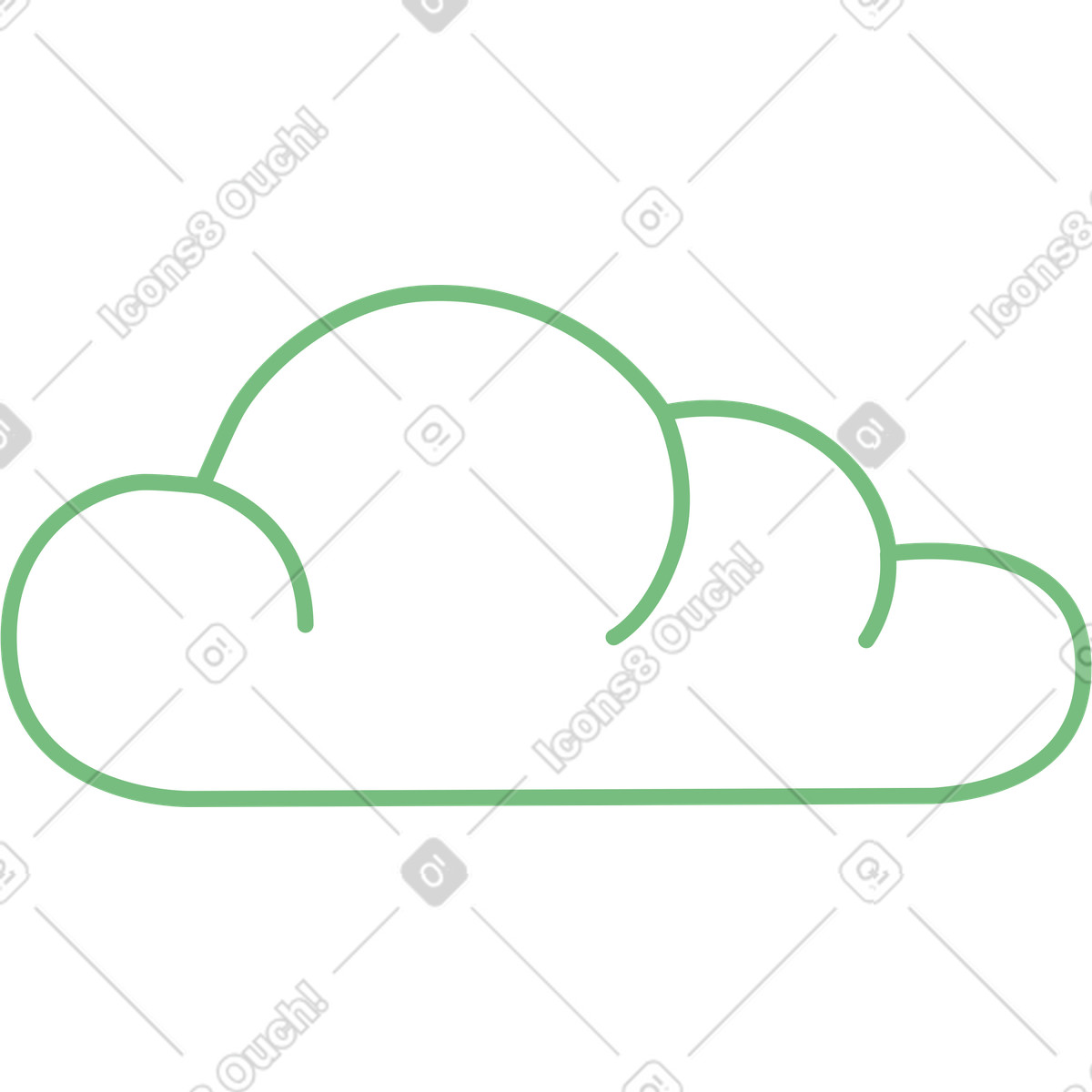 Wolke-Illustration im Stripy-Stil als Download in PNG, SVG