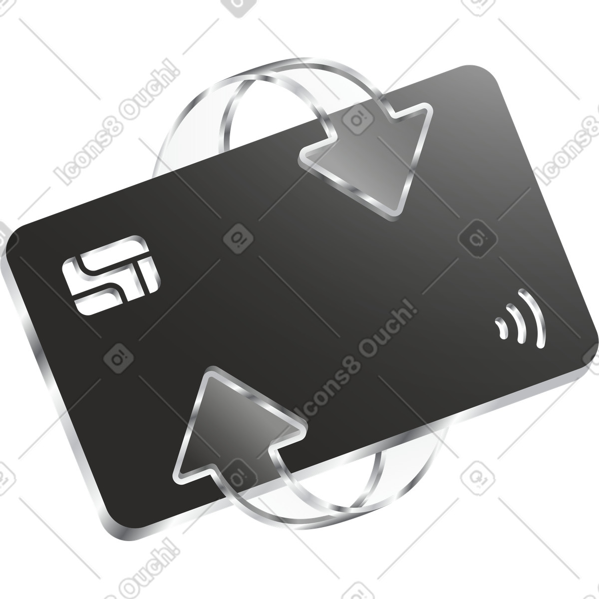 Token 스타일의 Bank card for transfer 일러스트레이션 PNG, SVG 다운로드