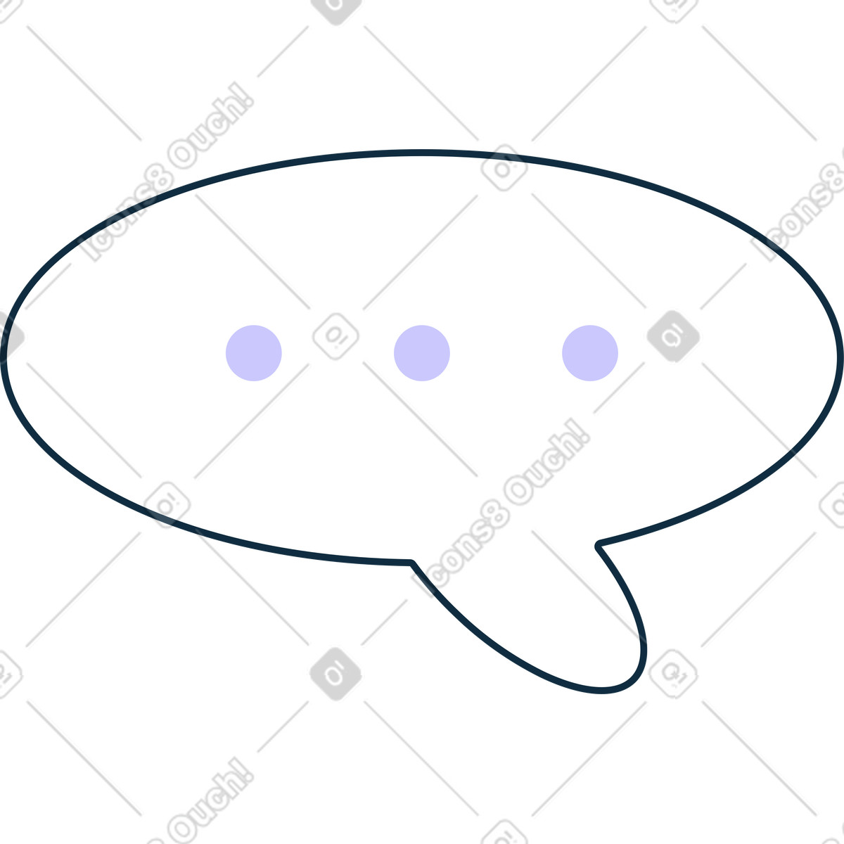 下载 gum 风格的 Speech bubble with dots 动画插图，支持 GIF、Lottie （JSON）、AE 格式