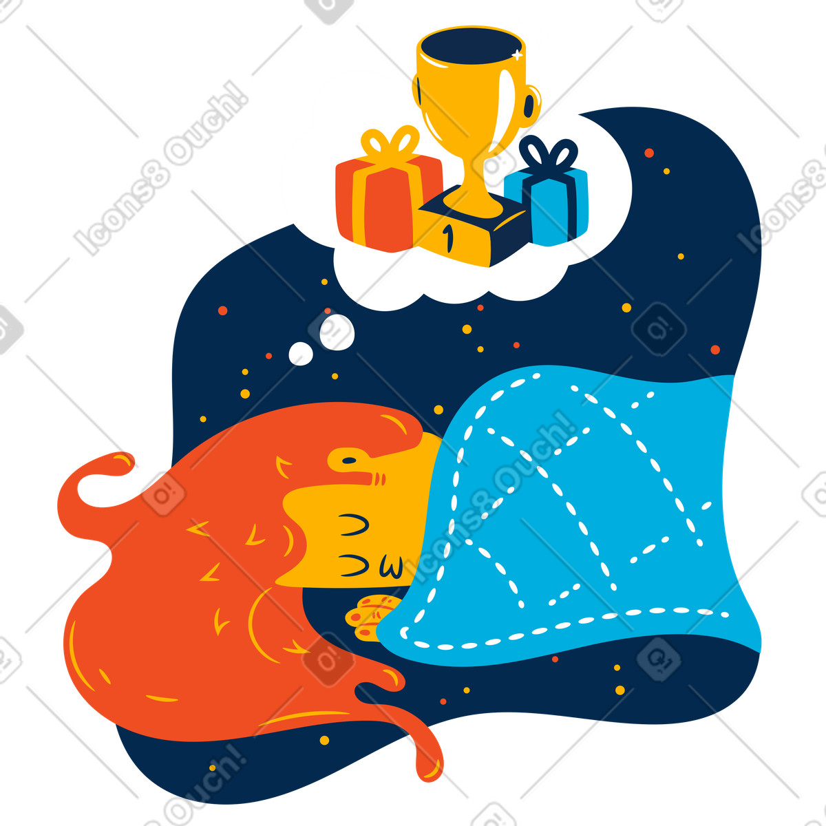 Dream of victory illustration in Flame style download in PNG, SVG